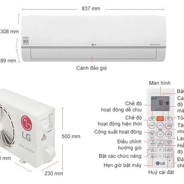 Điều Hòa Treo Tường Lg 1 Chiều 12000btu Inverter V13ens1