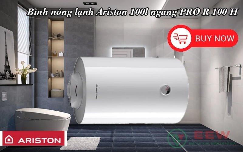 Bình nóng lạnh Ariston 100l ngang PRO R 100 H [Điện máy EEW]