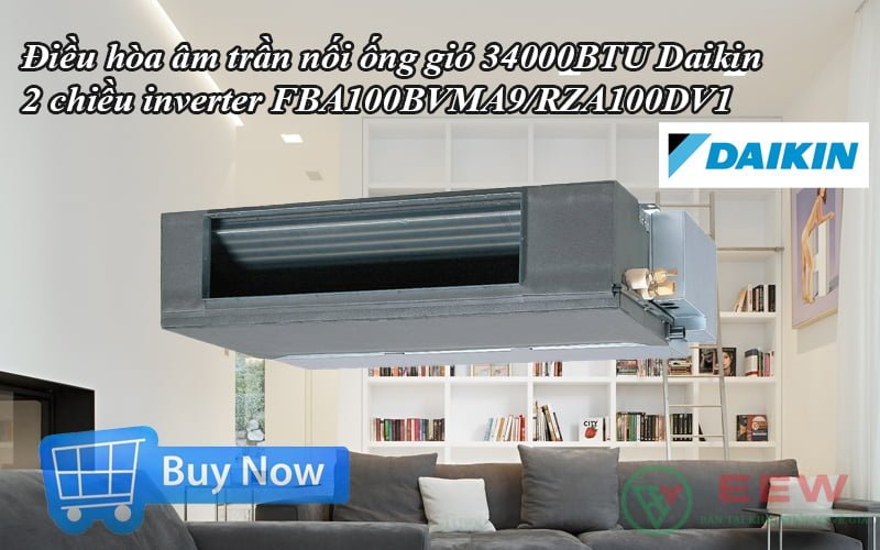 Điều hòa âm trần nối ống gió 34000BTU Daikin 2 chiều inverter FBA100BVMA9/RZA100DV1 [Điện máy EEW]