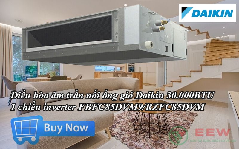 Điều hòa âm trần nối ống gió Daikin 30.000BTU 1 chiều inverter FBFC85DVM9/RZFC85DVM [Điện máy EEW]