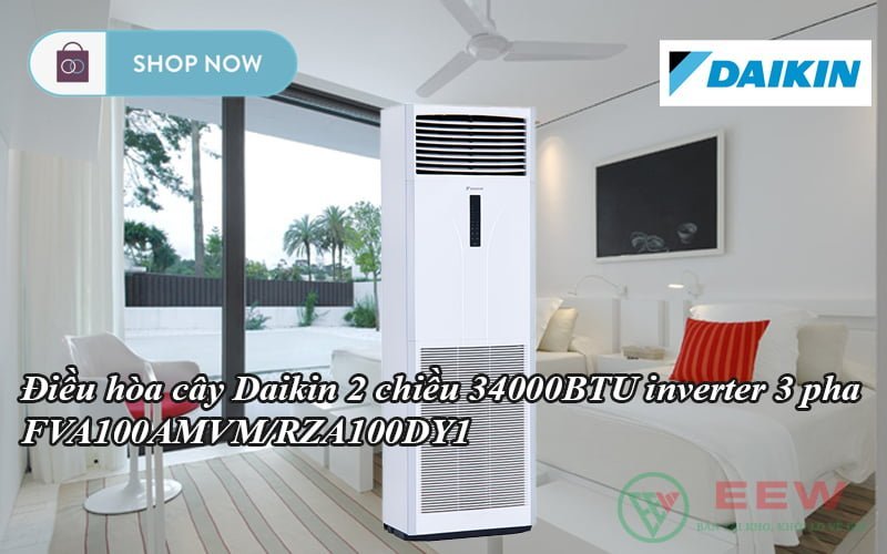 Điều hòa cây Daikin 2 chiều 34000BTU inverter 3 pha FVA100AMVM/RZA100DY1 [Điện máy EEW]