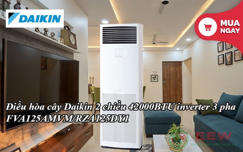 Điều hòa cây Daikin 2 chiều 42000BTU inverter 3 pha FVA125AMVM/RZA125DY1 [Điện máy EEW]