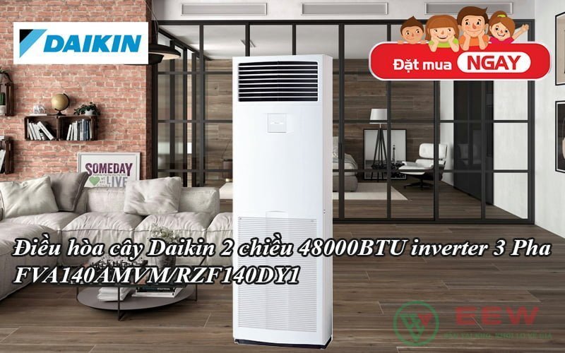 Điều hòa cây Daikin 2 chiều 48000BTU inverter 3 Pha FVA140AMVM/RZF140DY1 [Điện máy EEW]