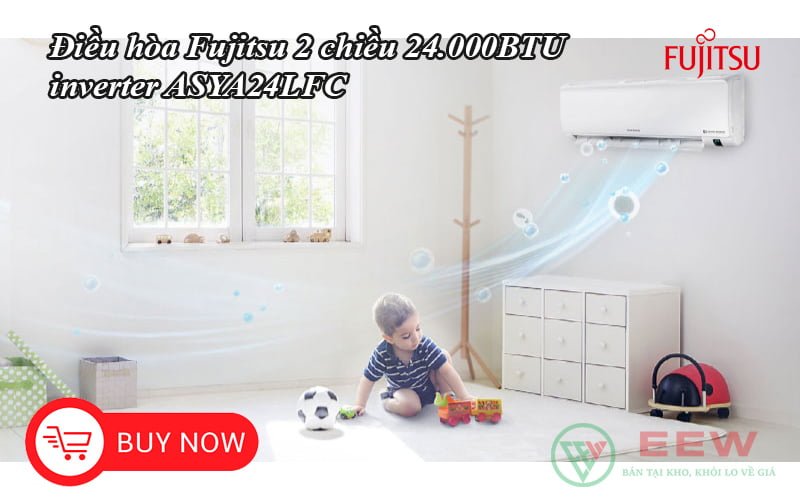 Điều hòa treo tường Fujitsu 2 chiều 24.000BTU inverter ASYA24LFC [Điện máy EEW]