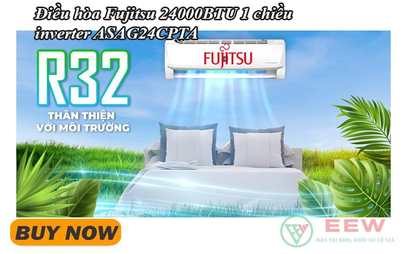 Điều hòa treo tường Fujitsu 24000BTU 1 chiều inverter ASAG24CPTA-V [Điện máy EEW]