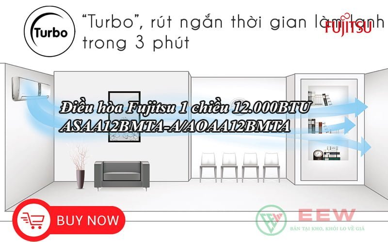 Điều hòa treo tường Fujitsu 1 chiều 12.000BTU ASAA12BMTA-A/AOAA12BMTA [Điện máy EEW]