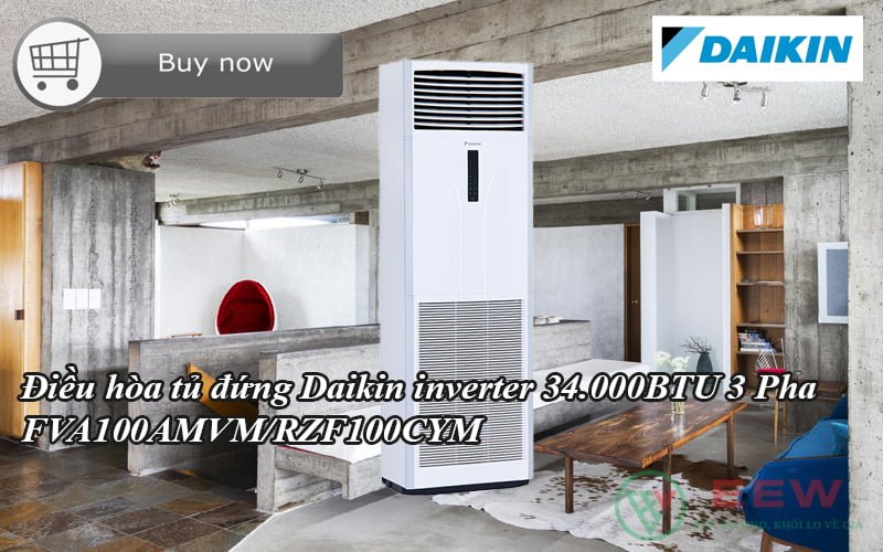 Điều hòa tủ đứng Daikin inverter 34.000BTU 3 Pha FVA100AMVM/RZF100CYM [Điện máy EEW]