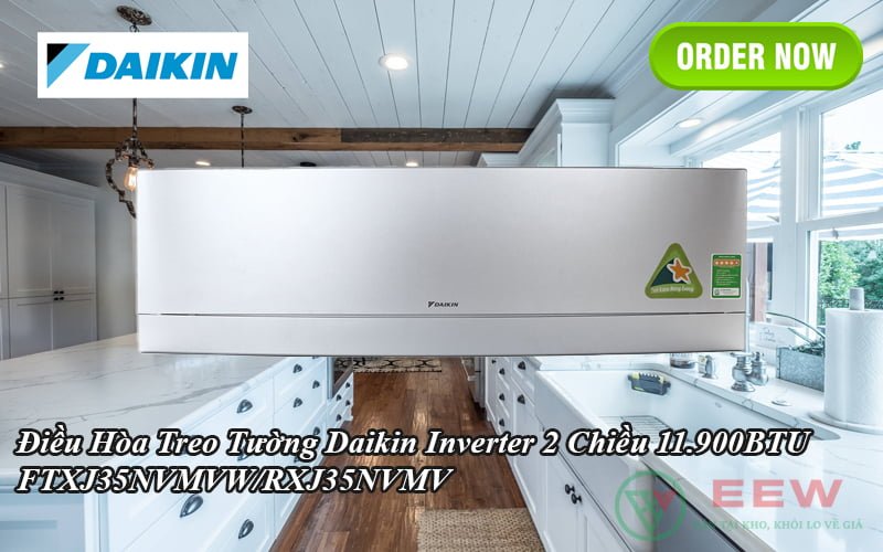 Điều Hòa Treo Tường Daikin Inverter 2 Chiều 11.900BTU FTXJ35NVMVW/RXJ35NVMV [Điện máy EEW]