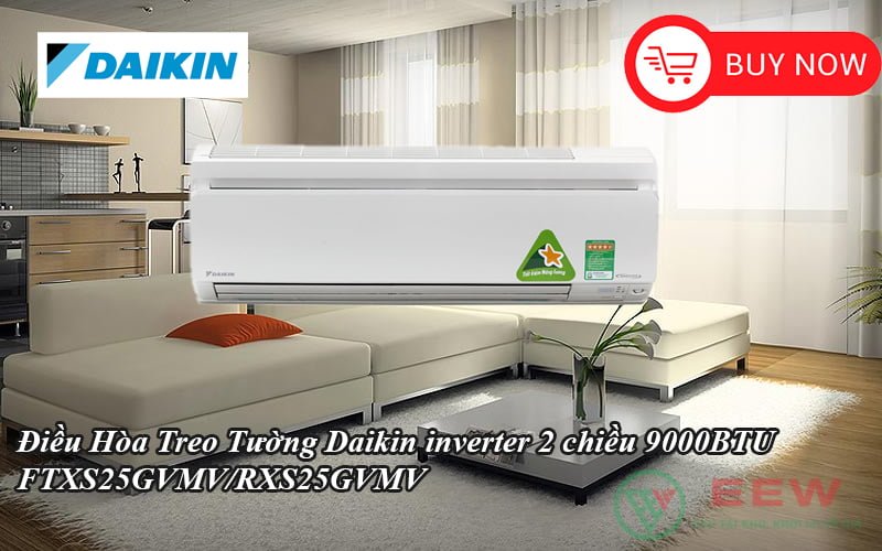 Điều Hòa Treo Tường Daikin inverter 2 chiều 9000BTU FTXS25GVMV/RXS25GVMV [Điện máy EEW]