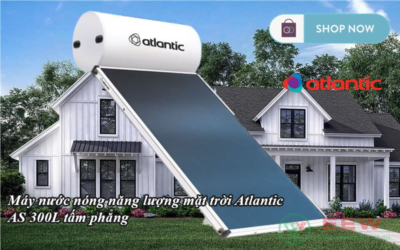 Máy nước nóng năng lượng mặt trời Atlantic AS 300L tấm phẳng [Điện máy EEW]