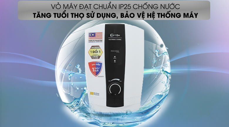 Bình nóng lạnh Centon Trực Tiếp có bơm 8338EP 4.5 KW [Điện máy EEW]