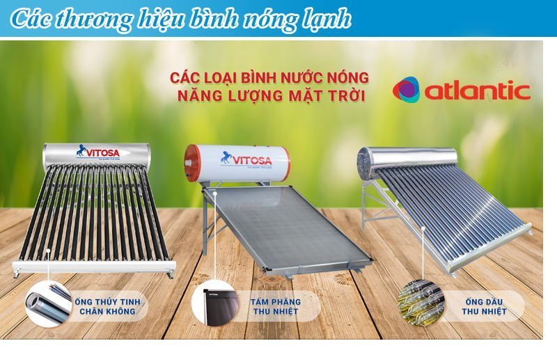 Máy nước nóng năng lượng mặt trời Atlantic AS 300L tấm phẳng [Điện máy EEW]