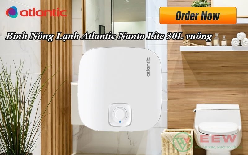 Bình Nóng Lạnh Atlantic Nanto Lite 30L vuông [Điện máy EEW]