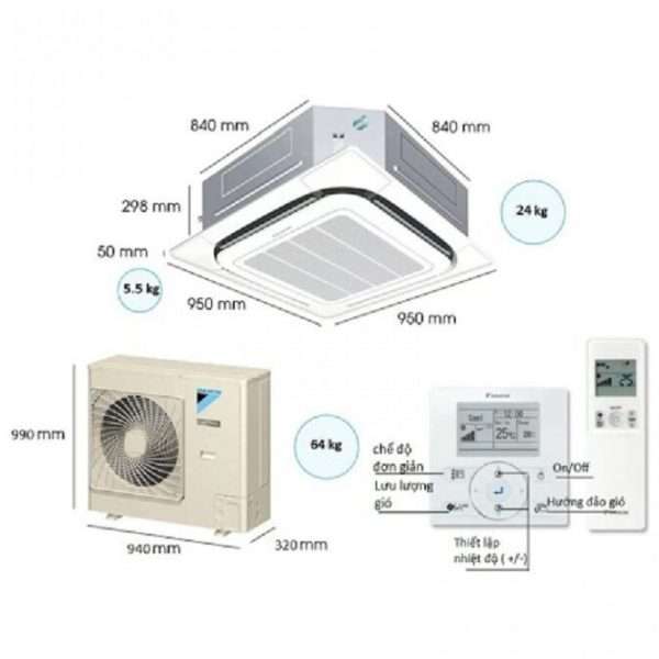 Điều Hòa âm Trần Daikin 45000btuinverter Fcf125cvm/rza125dy1