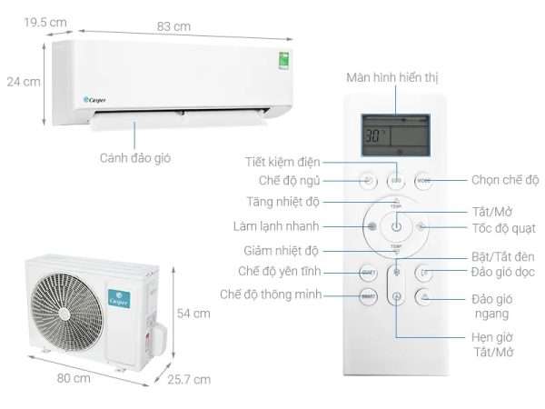 Điều Hòa Treo Tường Casper 1 Chiều 12.000btu Lc-12fs33