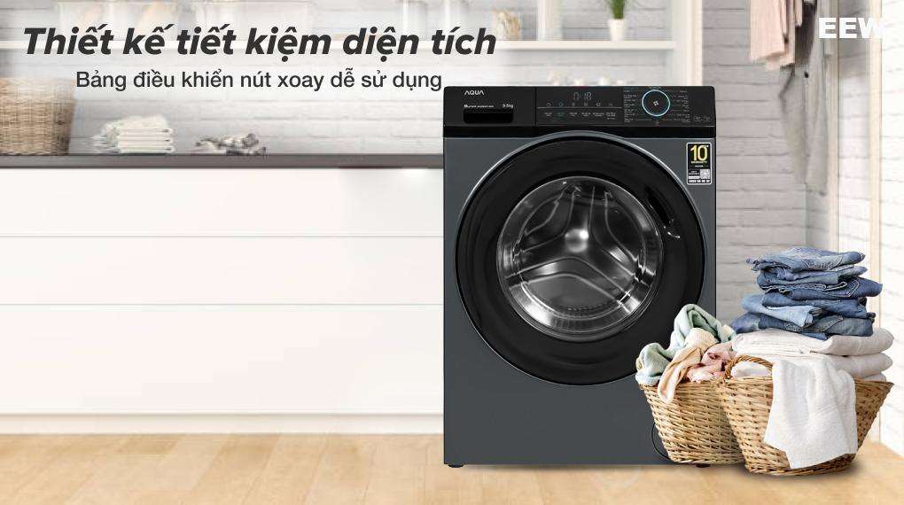 Tổng Quan Thiết Kế: Máy Giặt Aqua Inverter 9.5 Kg Cửa Ngang Aqd-a952j Bk