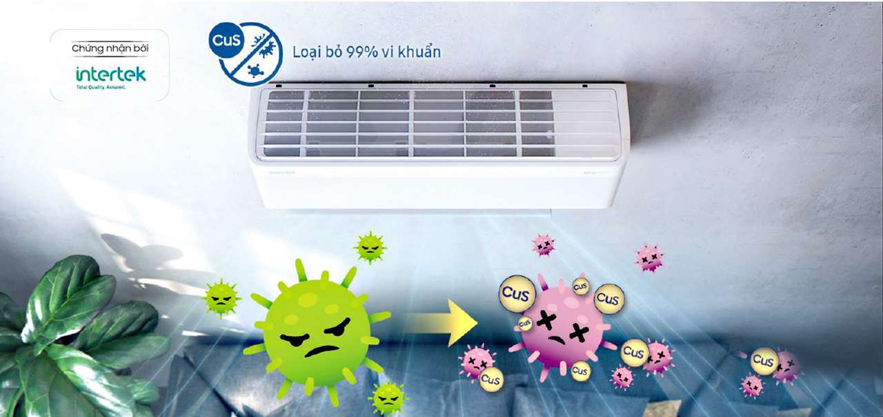 Kháng Khuẩn: Điều Hòa Treo Tường Samsung Inverter 24000 Btu Ar24cyhaawknsv