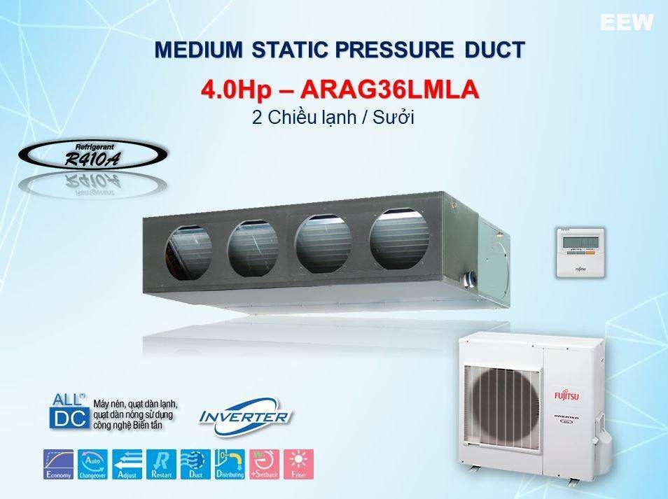 Tính năng nổi bật: Điều Hòa Nối ống Gió Fujitsu 36.000btu Inverter 2 Chiều Arag36lmla
