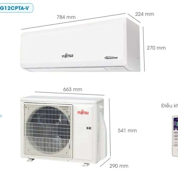 Hình ảnh minh họa: Điều Hòa Treo Tường Fujitsu 12000btu 1 Chiều Inverter Asag12cpta-v