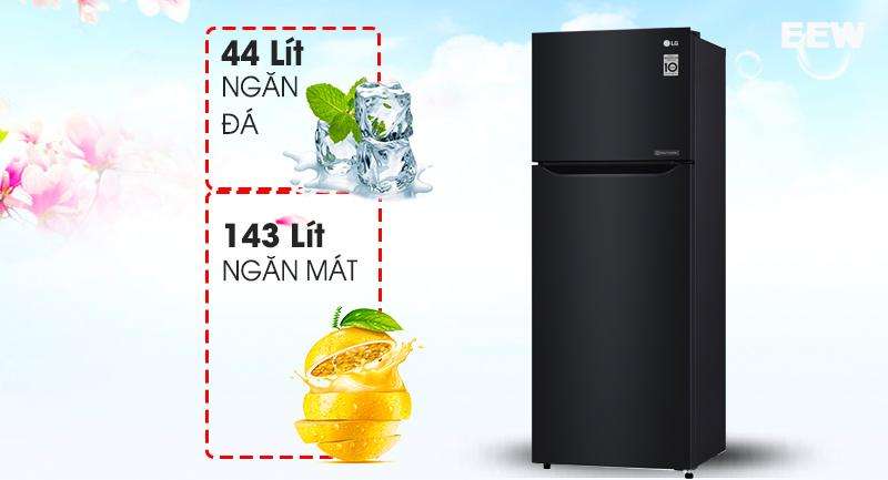 Dung Tích 187 Lít: Tủ Lạnh Lg 187 Lít Smart Inverter Gn-l205wb