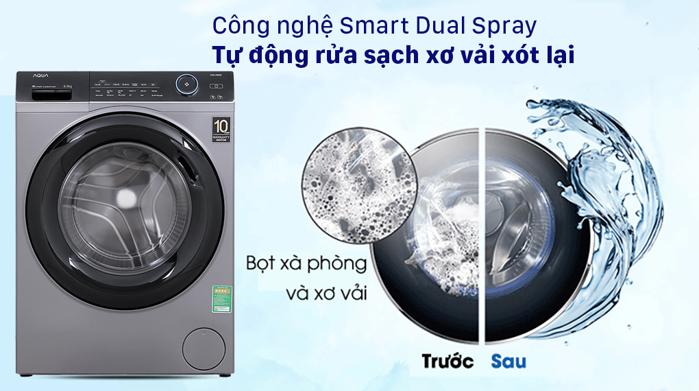 Hình ảnh minh họa: Máy Giặt Aqua Inverter 9kg Cửa Ngang Aqd-a900f.s