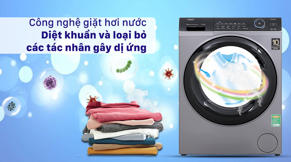 Hình ảnh minh họa: Máy Giặt Aqua Inverter 9kg Cửa Ngang Aqd-a900f.s
