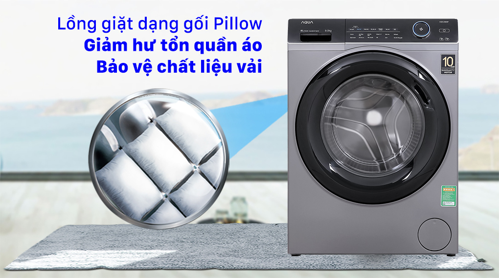 Hình ảnh minh họa: Máy Giặt Aqua Inverter 9kg Cửa Ngang Aqd-a900f.s