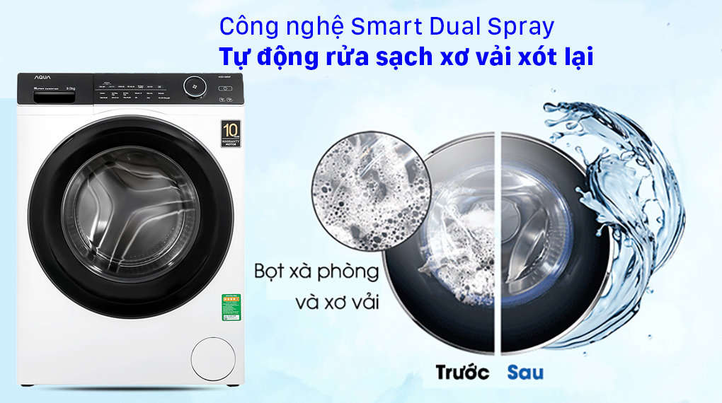 Hình ảnh minh họa: Máy Giặt Aqua Inverter 9 Kg Cửa Ngang Aqd-a900f.w