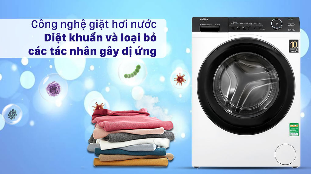 Hình ảnh minh họa: Máy Giặt Aqua Inverter 9 Kg Cửa Ngang Aqd-a900f.w
