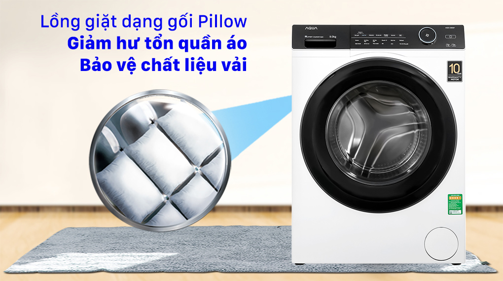 Hình ảnh minh họa: Máy Giặt Aqua Inverter 9 Kg Cửa Ngang Aqd-a900f.w