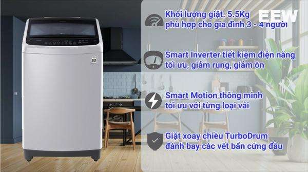 Hình ảnh minh họa: Máy Giặt Lg 8.5kg Cửa Trên Màu Bạc T2185vs2m