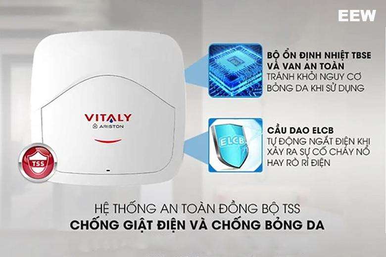 Điểm nổi bật: Bình Nóng Lạnh Ariston 15l Vitaly 15 Vuông