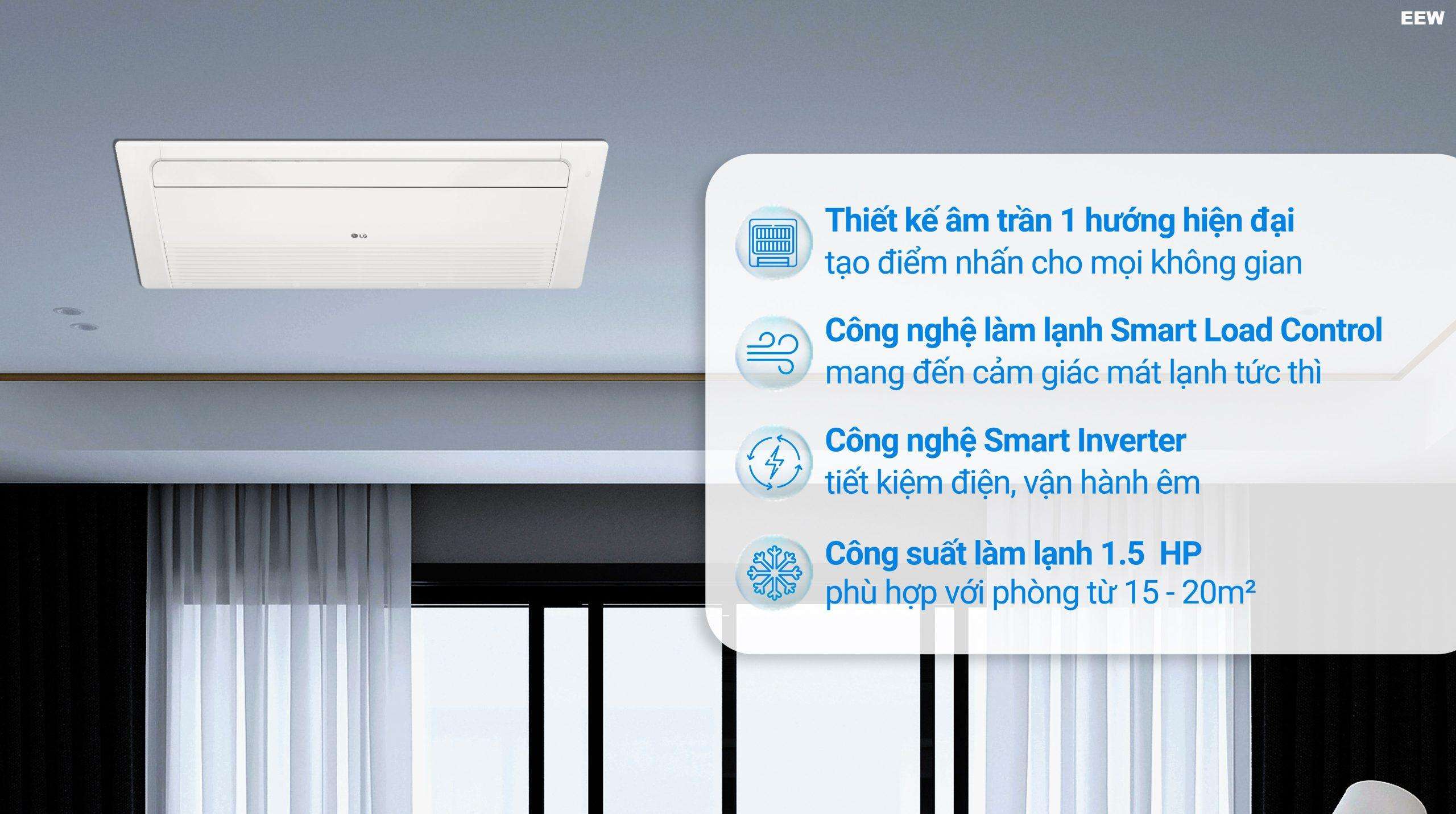 Hình ảnh minh họa: Điều Hòa âm Trần Lg Inverter 12.000btu 1 Chiều Ztnq12gula0