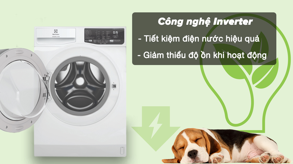 Động Cơ và Tiết Kiệm Điện: Máy Giặt Electrolux Ultimatecare 100 Inverter 9 Kg Ewf9025dqwb