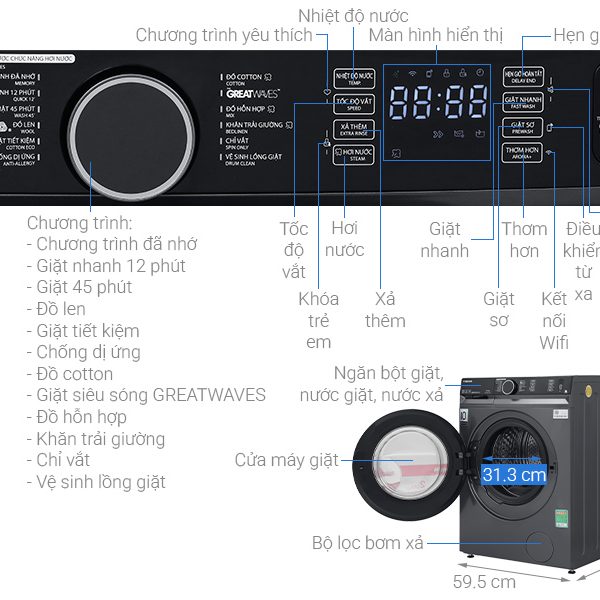 Hình ảnh minh họa: Máy Giặt Toshiba Inverter 10 Kg Tw-t23bu110uwv(mg)