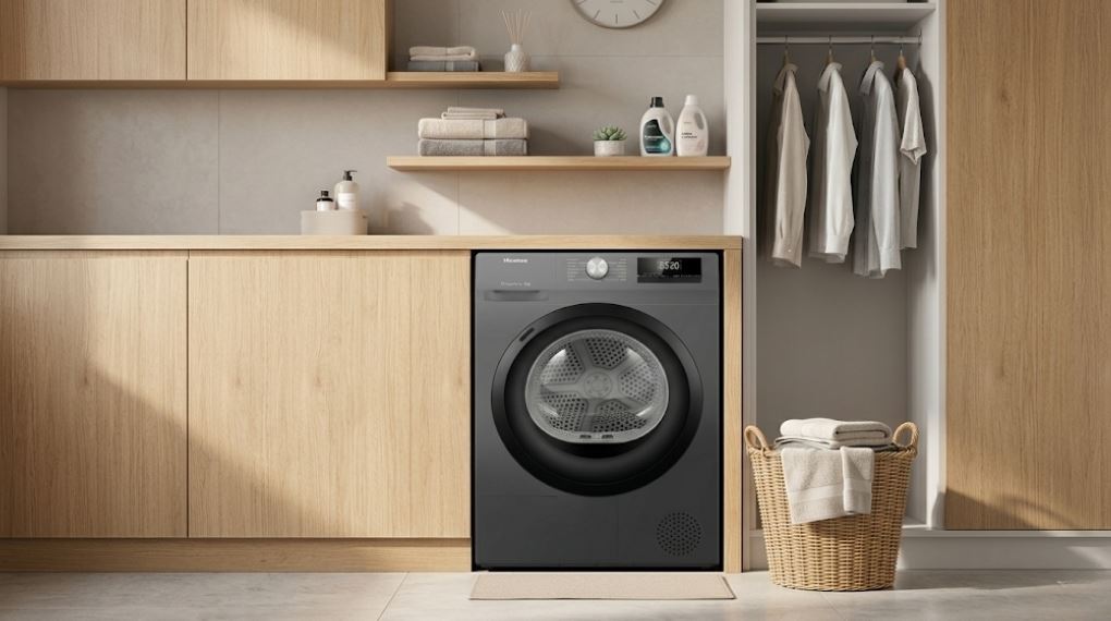Hình ảnh minh họa: Máy Sấy Bơm Nhiệt Hisense 8 Kg Dh80n1t