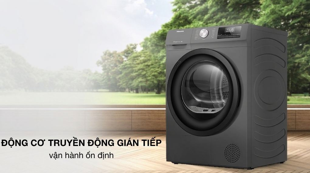 Hình ảnh minh họa: Máy Sấy Bơm Nhiệt Hisense 8 Kg Dh80n1t