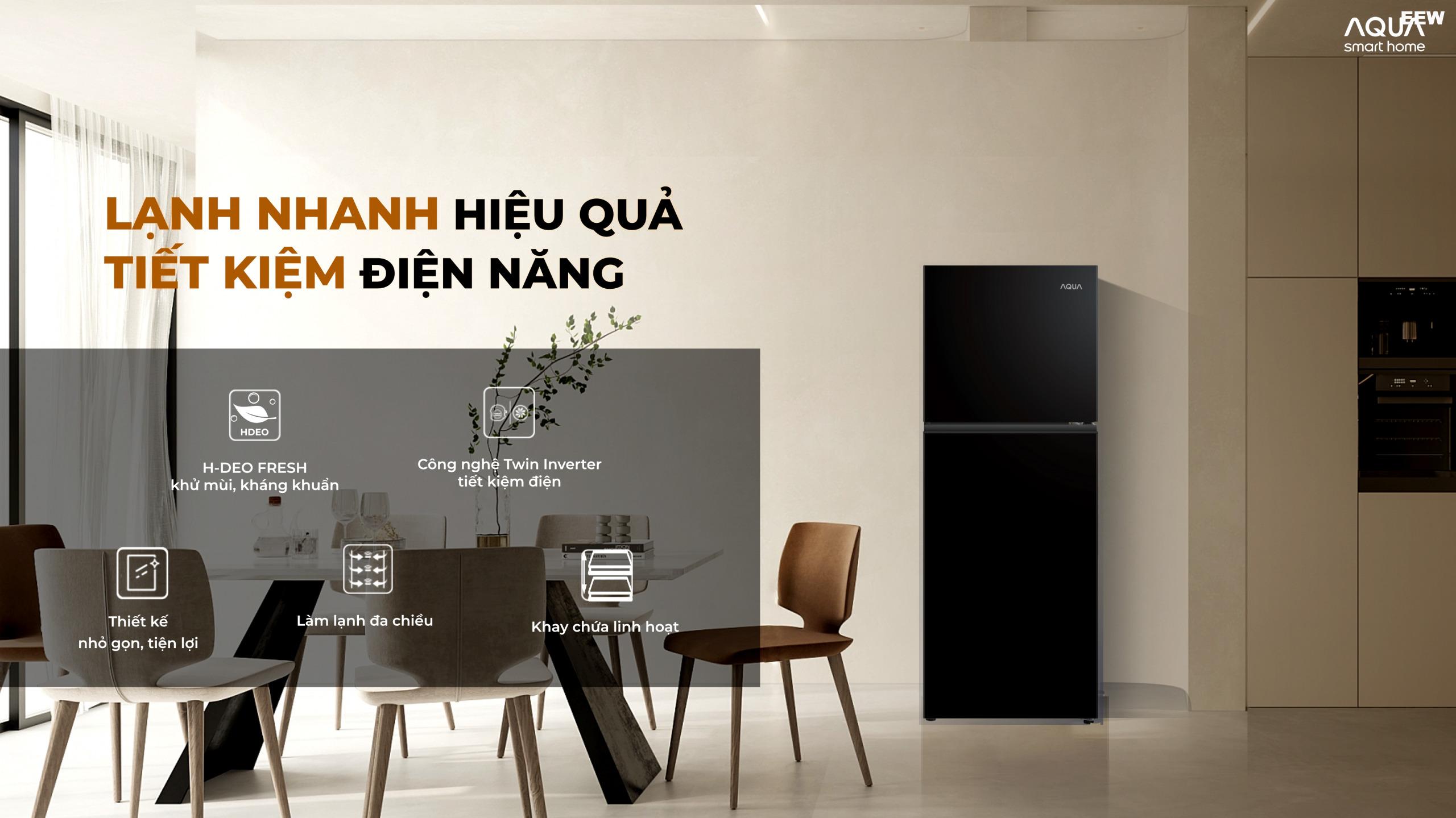 Hình ảnh minh họa: Tủ Lạnh Aqua Inverter 189l Aqr-t225fa(lb)