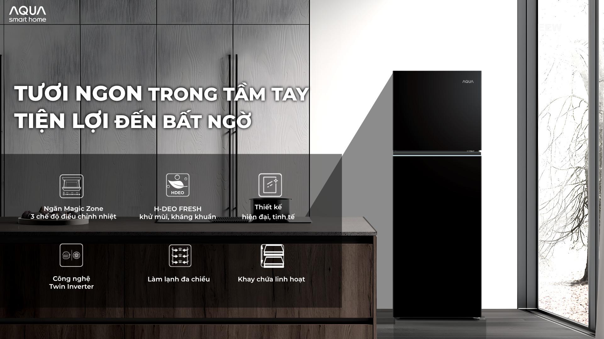 Hình ảnh minh họa: Tủ Lạnh Aqua Inverter 285l Aqr-t305fa(lb)