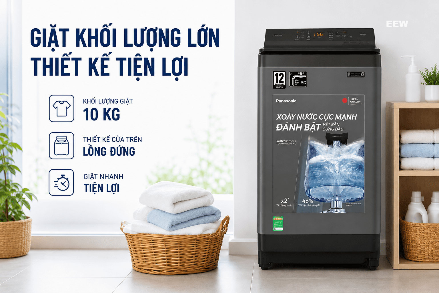 Hình ảnh minh họa: Máy Giặt Panasonic Inverter 10 Kg Na-fj100x1dv