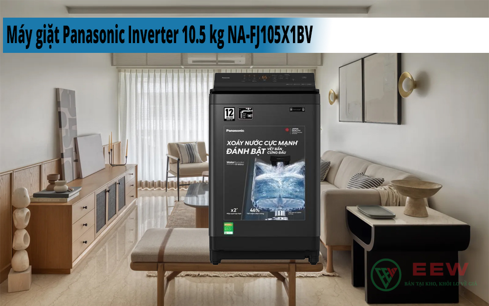 Hình ảnh minh họa: Máy Giặt Panasonic Inverter 10.5 Kg Na-fj105x1bv