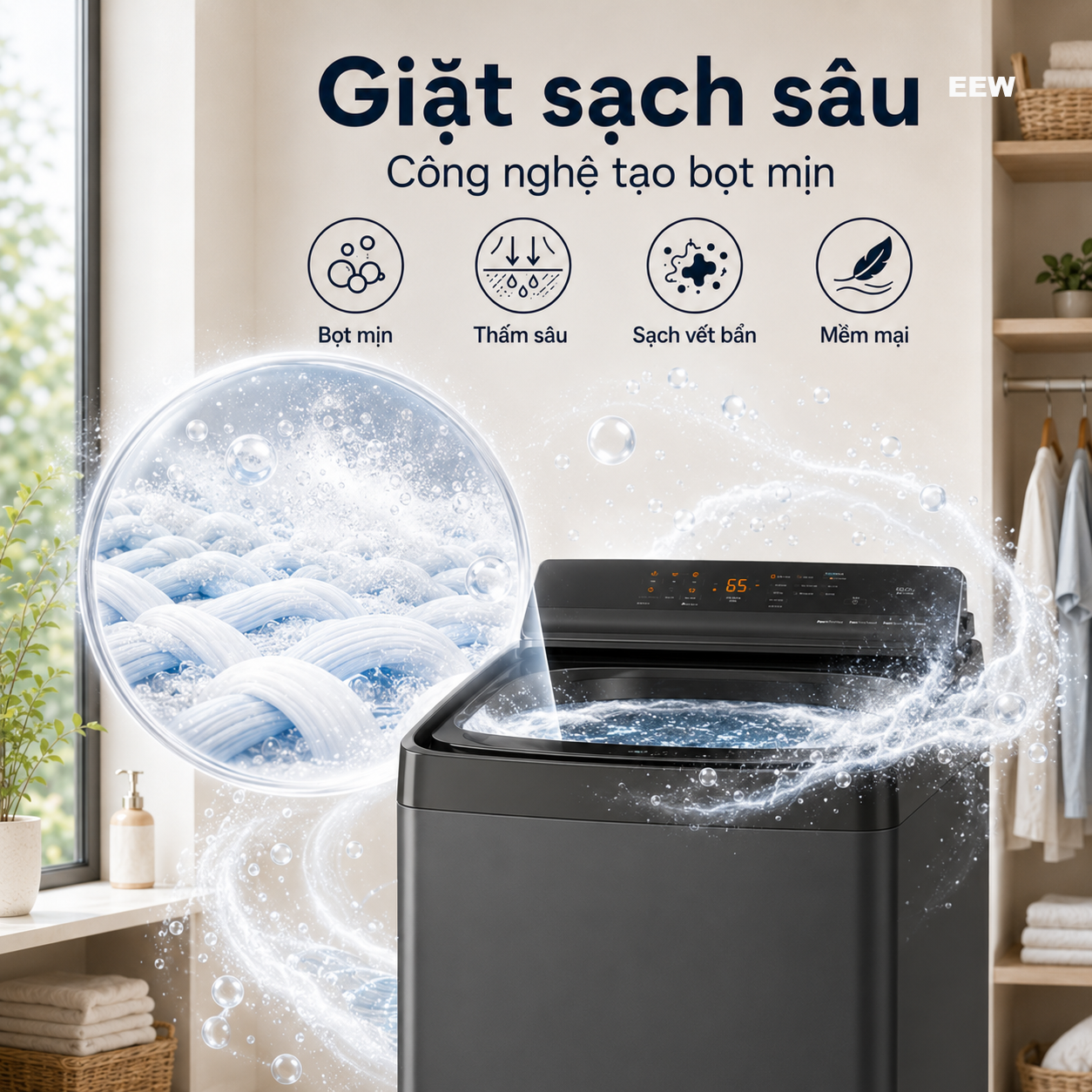 Hình ảnh minh họa: Máy Giặt Panasonic Inverter 11.5 Kg Na-fj115x1bv