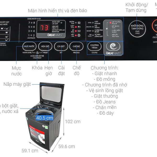 Hình ảnh minh họa: Máy Giặt Toshiba Inverter 13 Kg Aw-dm1400lv(mk)