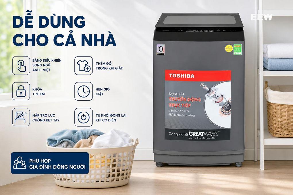 Hình ảnh minh họa: Máy Giặt Toshiba Inverter 13 Kg Aw-dm1400lv(mk)
