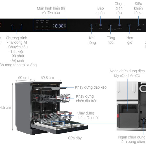 Hình ảnh minh họa: Máy Rửa Chén độc Lập Toshiba Dw-15f7(g)-vn
