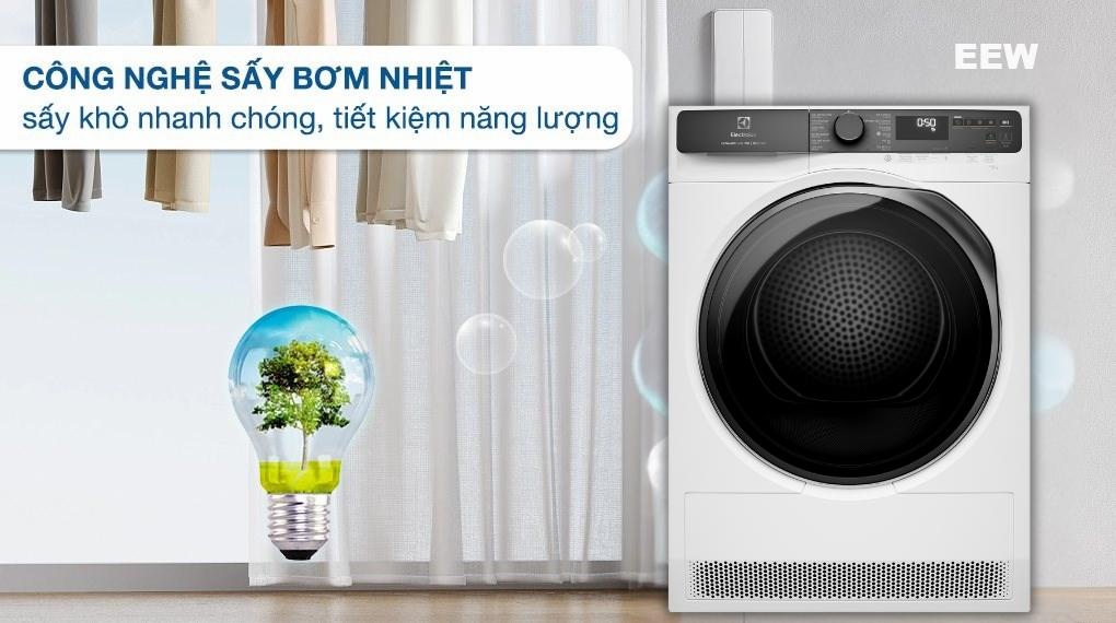 Hình ảnh minh họa: Máy Sấy Bơm Nhiệt Electrolux Ultimatecare 9 Kg Edh903r7wc