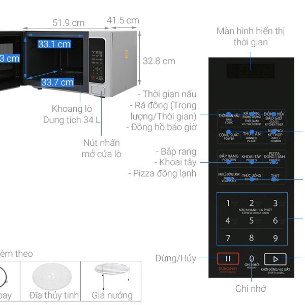 Hình ảnh minh họa: Lò Vi Sóng Có Nướng Toshiba Er-sgs34(s1)vn 34 Lít