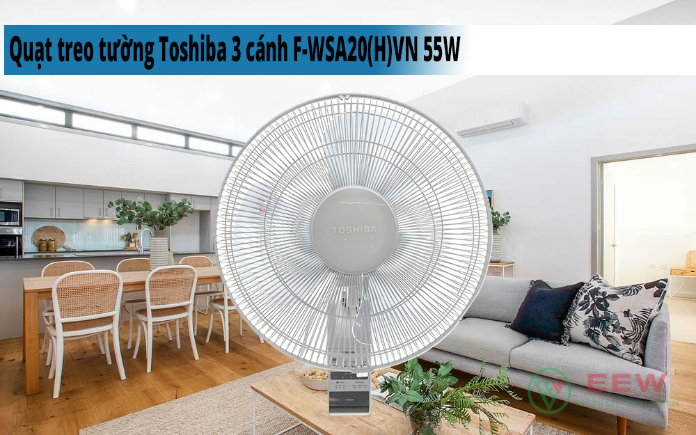 Hình ảnh minh họa: Quạt Treo Tường Toshiba 3 Cánh F-wsa20(h)vn 55w