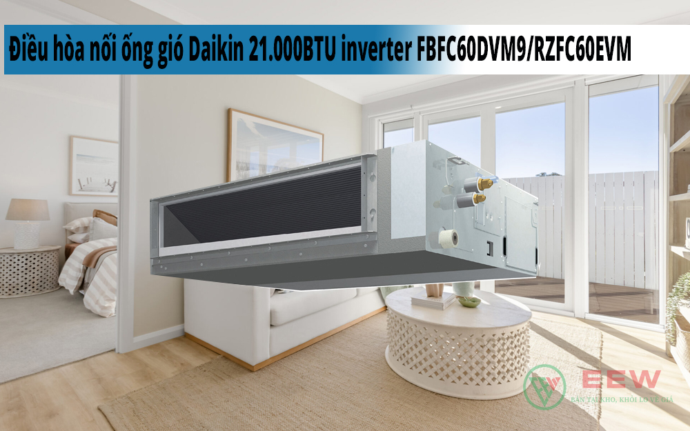 Hình ảnh minh họa: Điều Hòa Nối ống Gió Daikin 21.000btu 1 Chiều Inverter Fbfc60dvm9/rzfc60evm