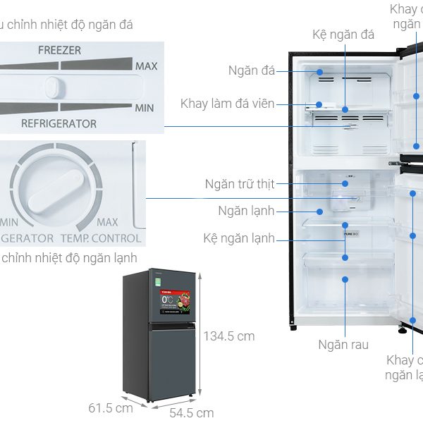 Hình ảnh minh họa: Tủ Lạnh Toshiba Inverter 194 Lít Gr-rt252we-pmv(52)